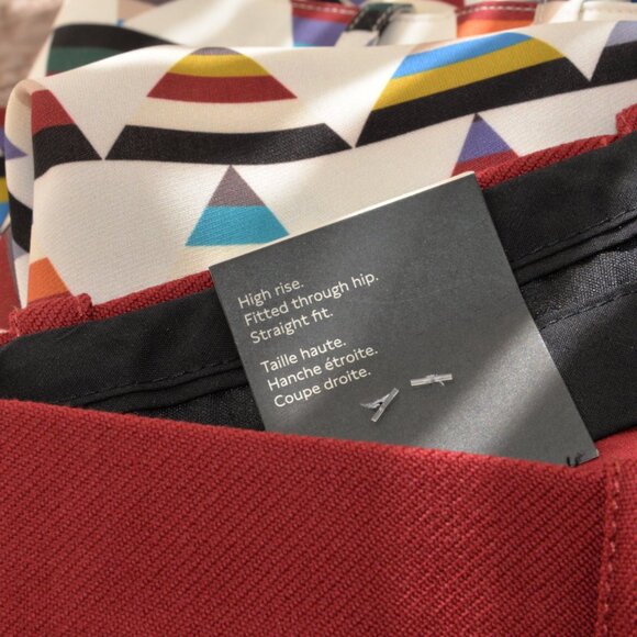 NWT Banana Republic Red Wool High Rise Straight Leg Trousers Sz 4 - Picture 8 of 9